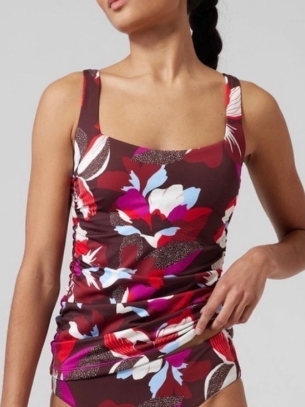 NWT Athleta square neck bra cup tankini 34B/C